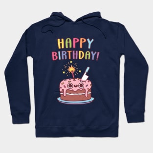 Happy Birthday, Birthday Cake With Knife Funny Hoodie